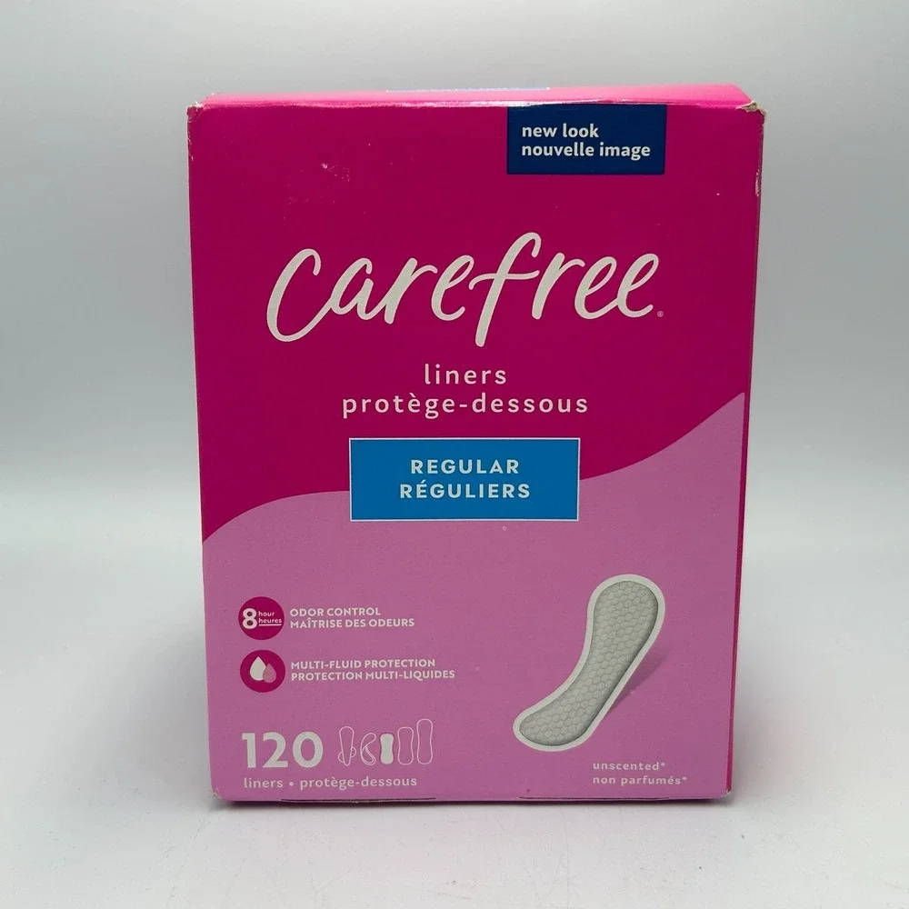Carefree Panty Liners for Women Regular Unwrapped Unscented Pads 120 Count NEW